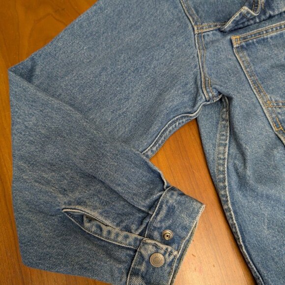 Vintage Jordache Blue Jean Denim Jacket Unisex - Large Medium Wash w/Pockets - Picture 6 of 16